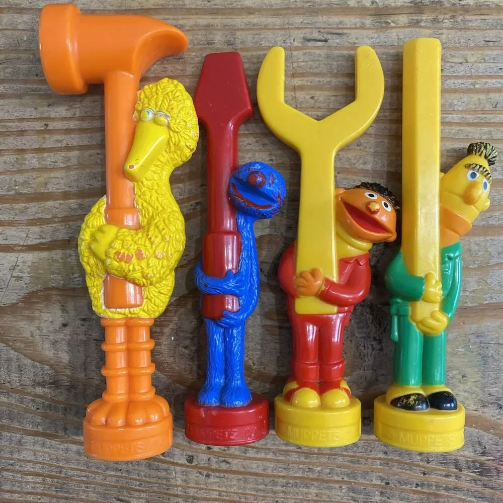 Sesame Street Workbench Tools – Lot of 4 – Big Bird Hammer, Grover Screwdriver